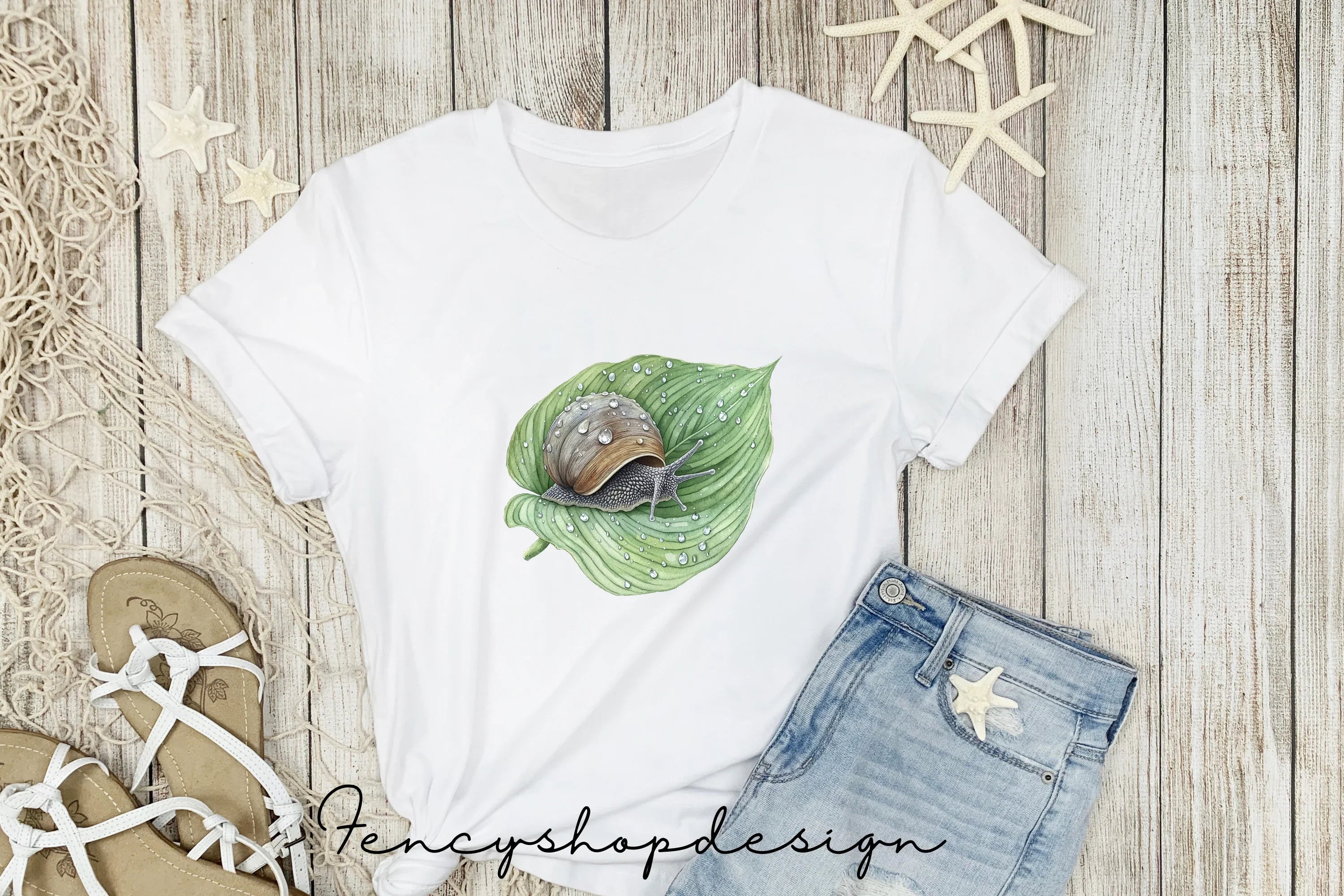 Adorable Snails with Blossoms and Fruit Clipart Bundle