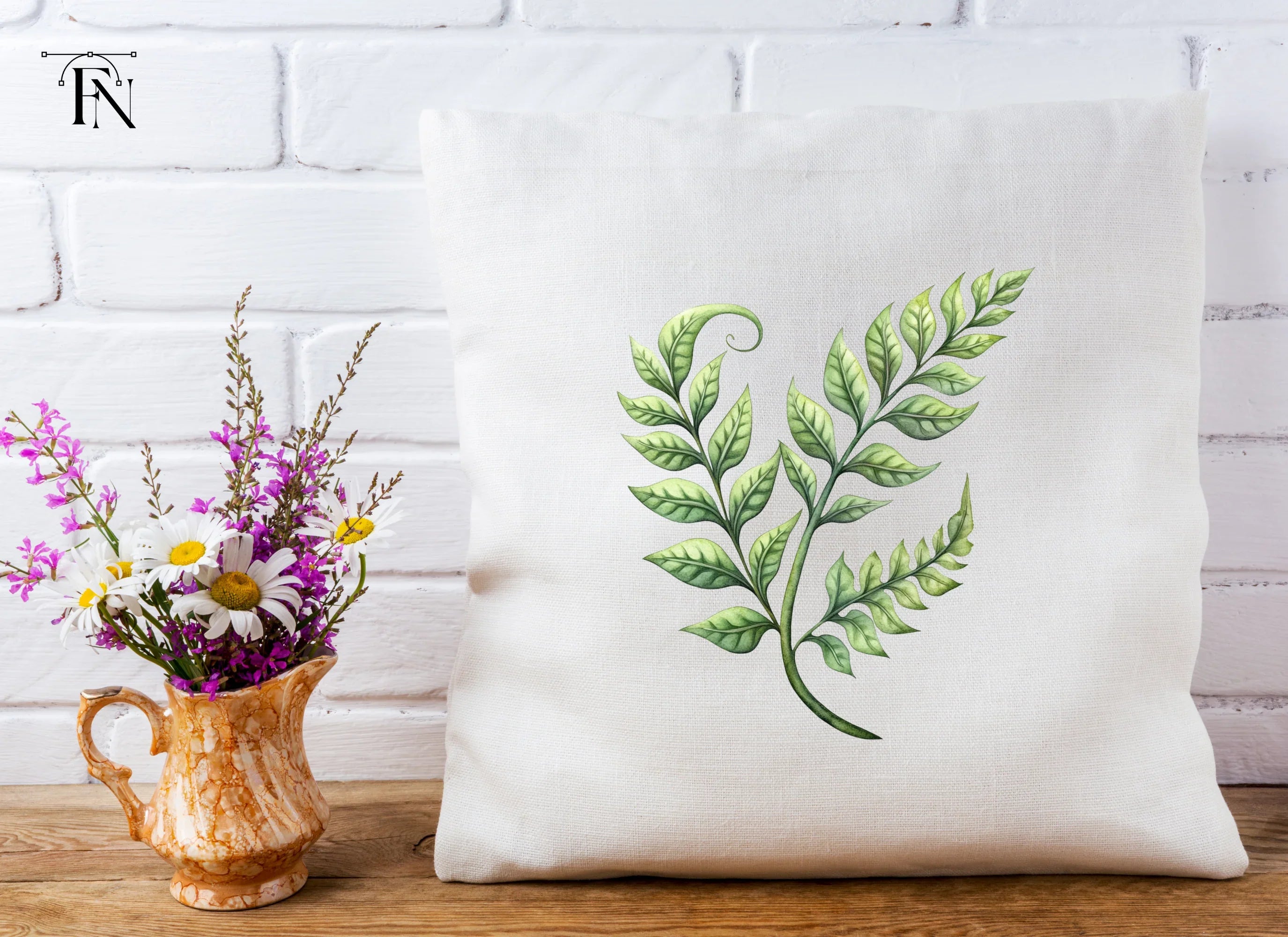 Elegant Green Fern Branch Clipart Bundle