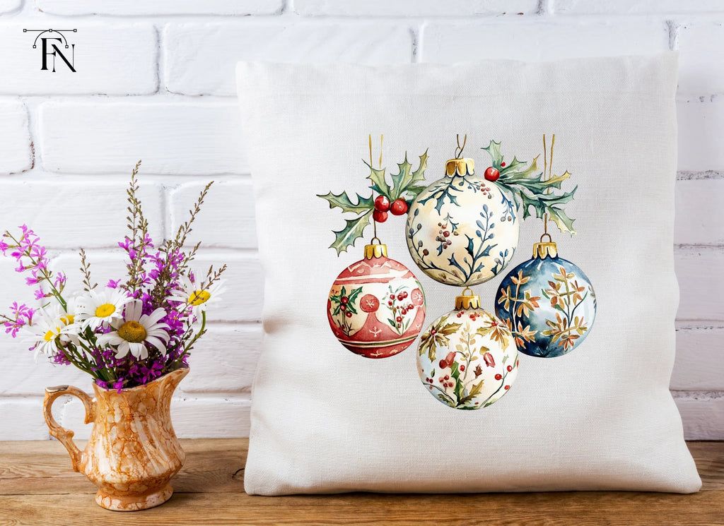 Elegant Christmas Ornaments Clipart Bundle
