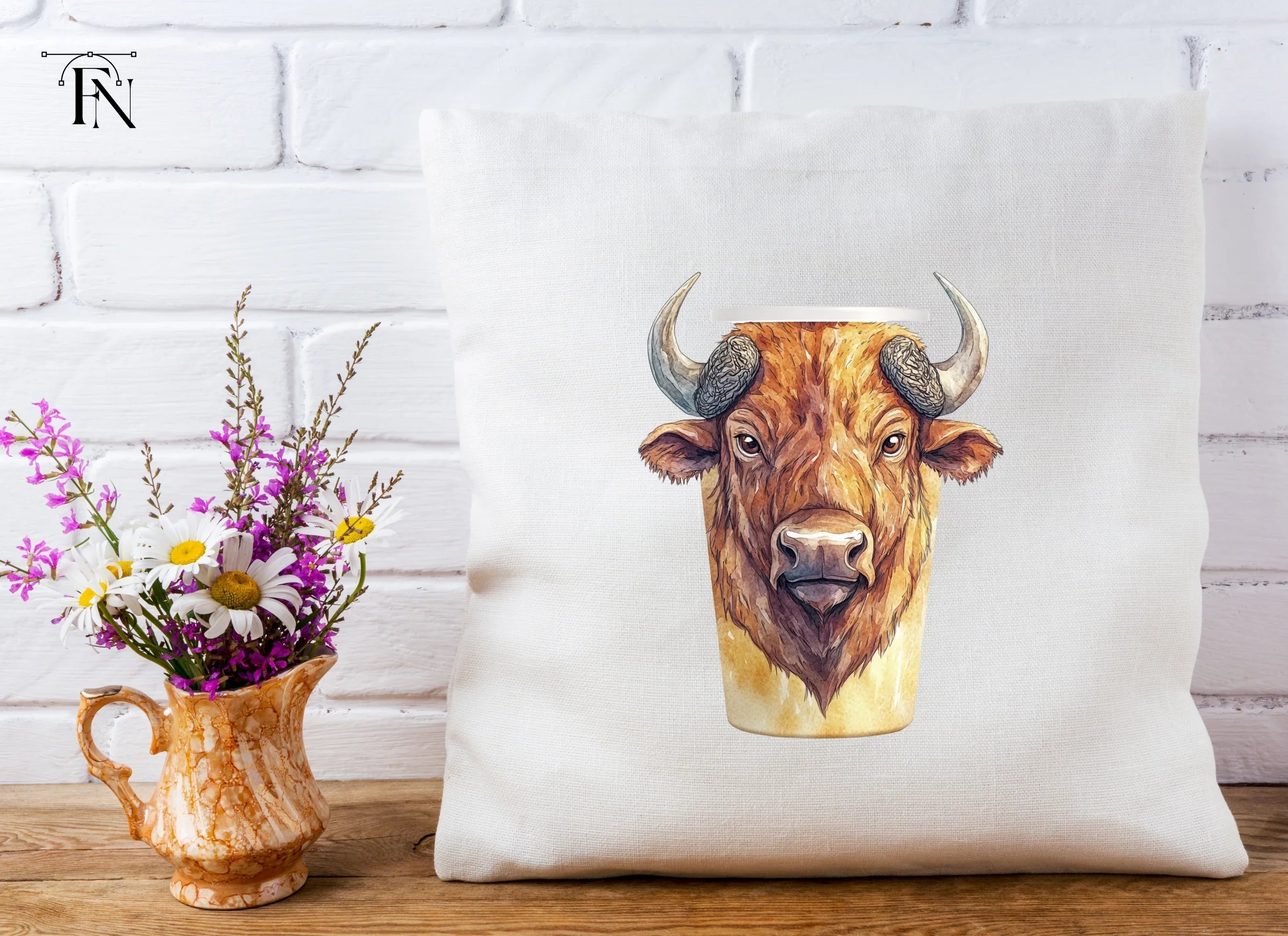 Bison Head Coffee Cup Clipart Bundle