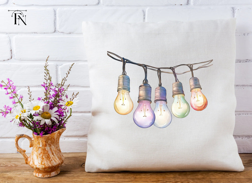 Colorful String Lights Clipart Bundle
