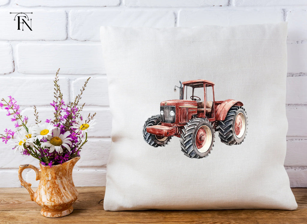 Red Farm Tractor Clipart Bundle