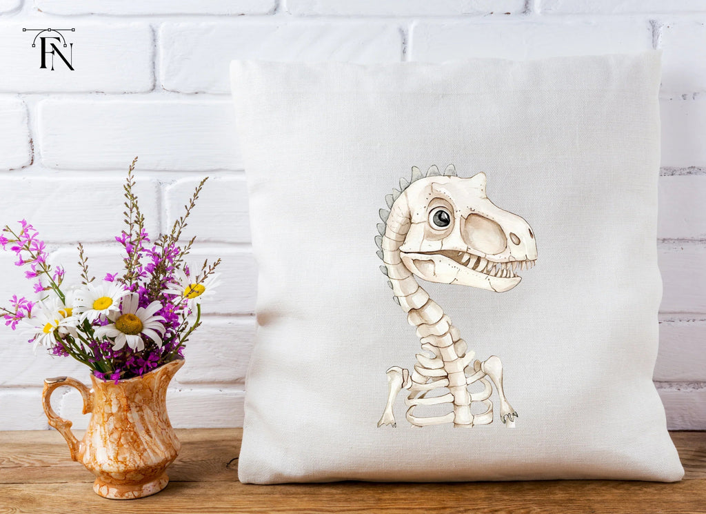 Cute Dinosaur Skeleton Head Clipart Bundle