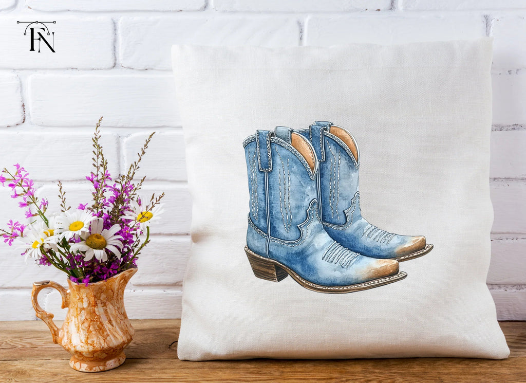 Blue Cowboy Boots Clipart Bundle