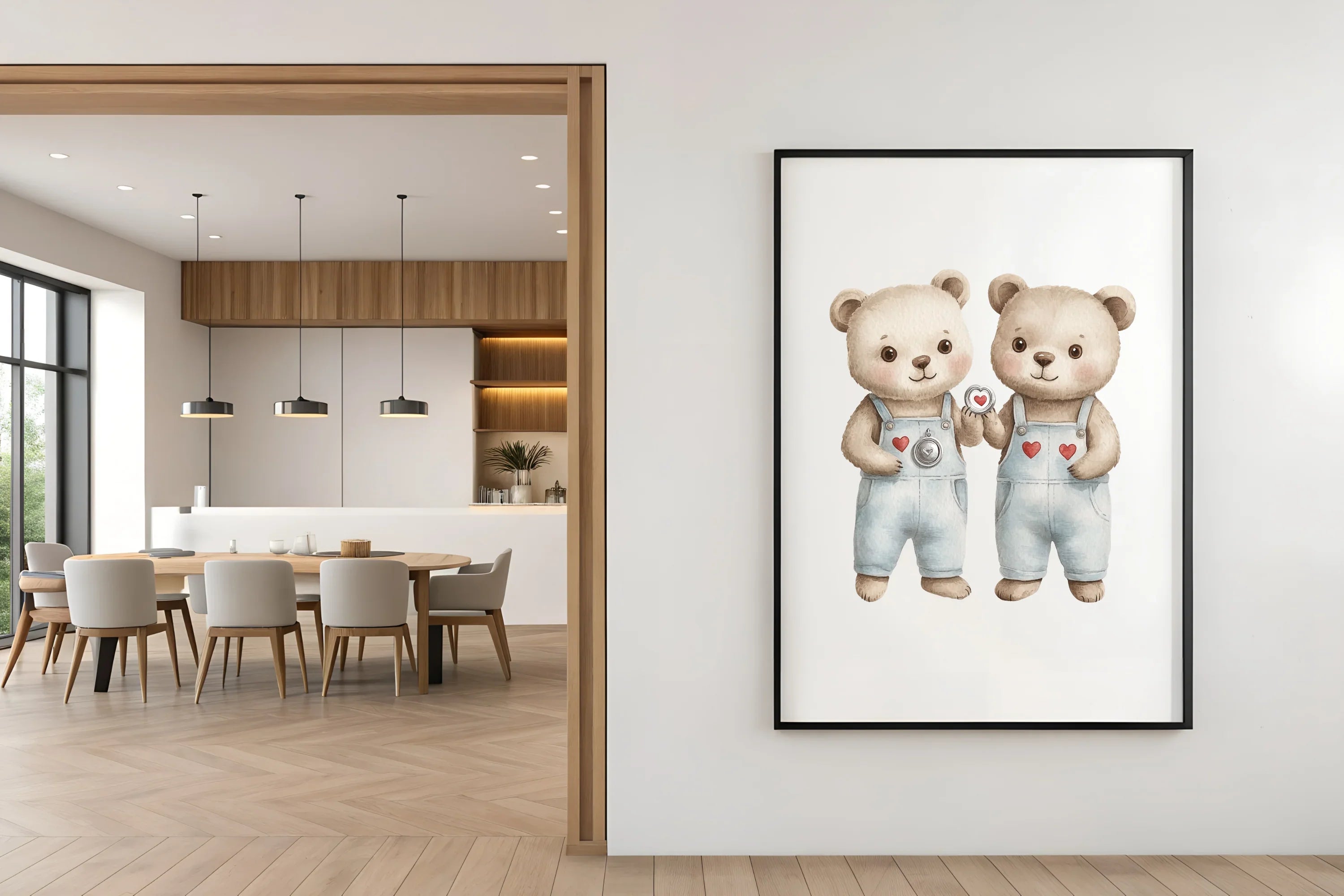 Teddy Bears with Heart Balloons Clipart Bundle