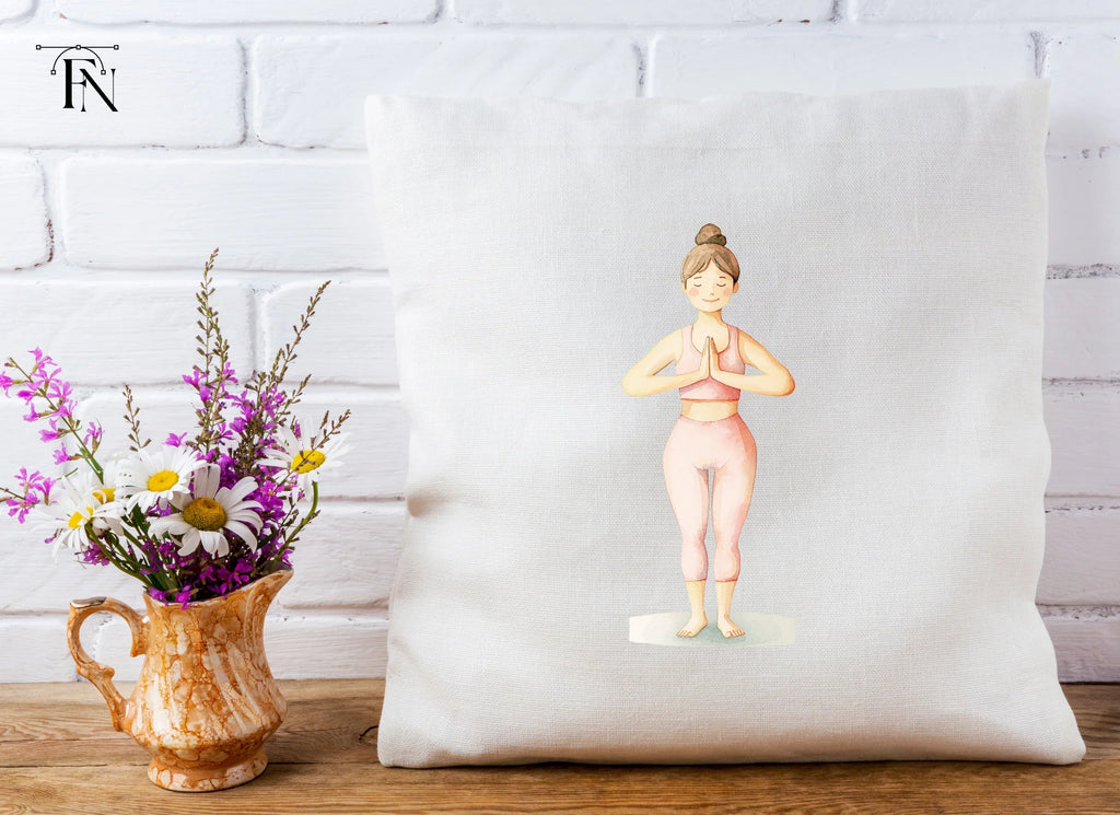 Yoga Girl Peaceful Standing Pose Clipart Bundle