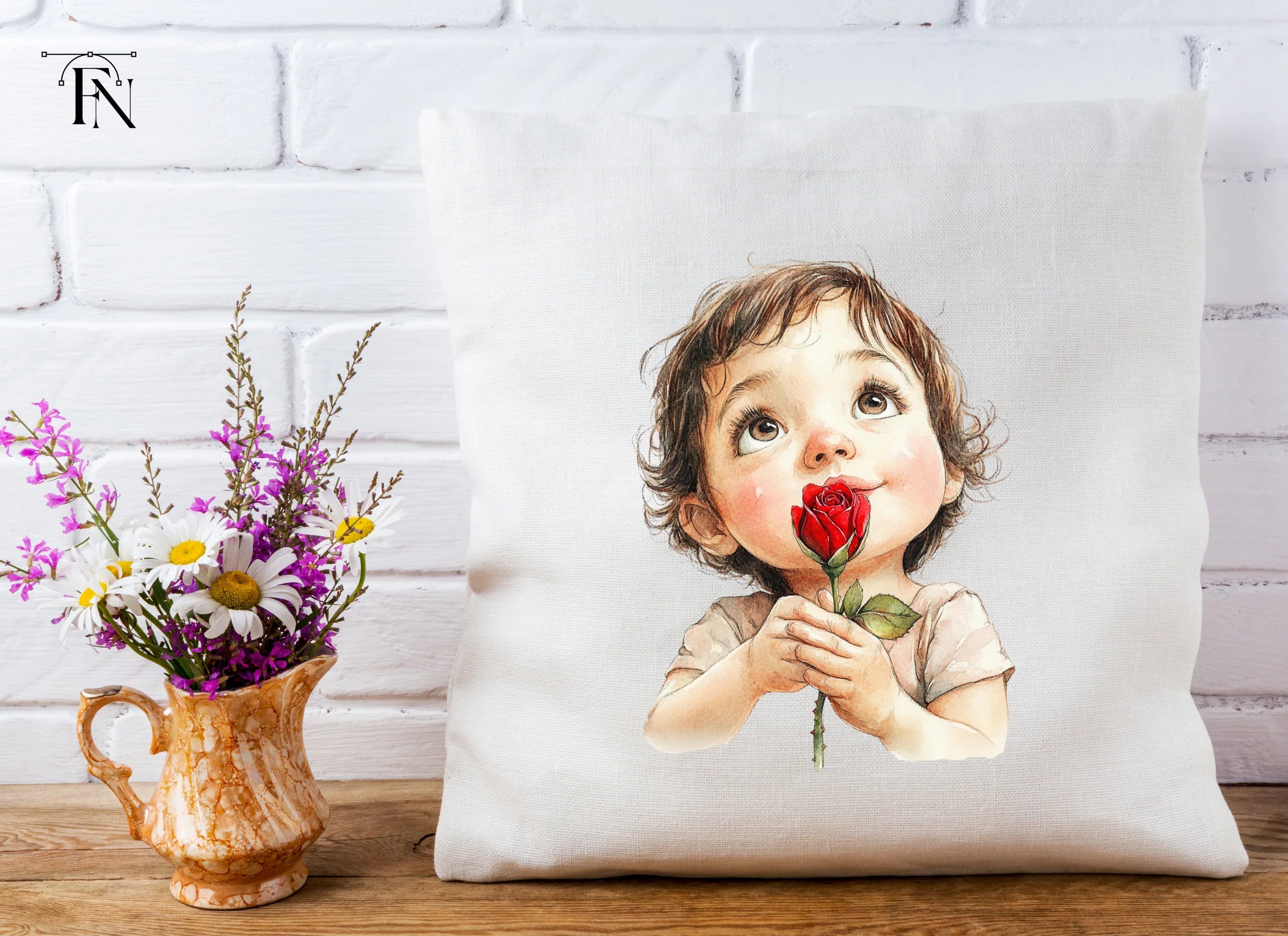 Cute Babies with Red Roses Clipart Bundle