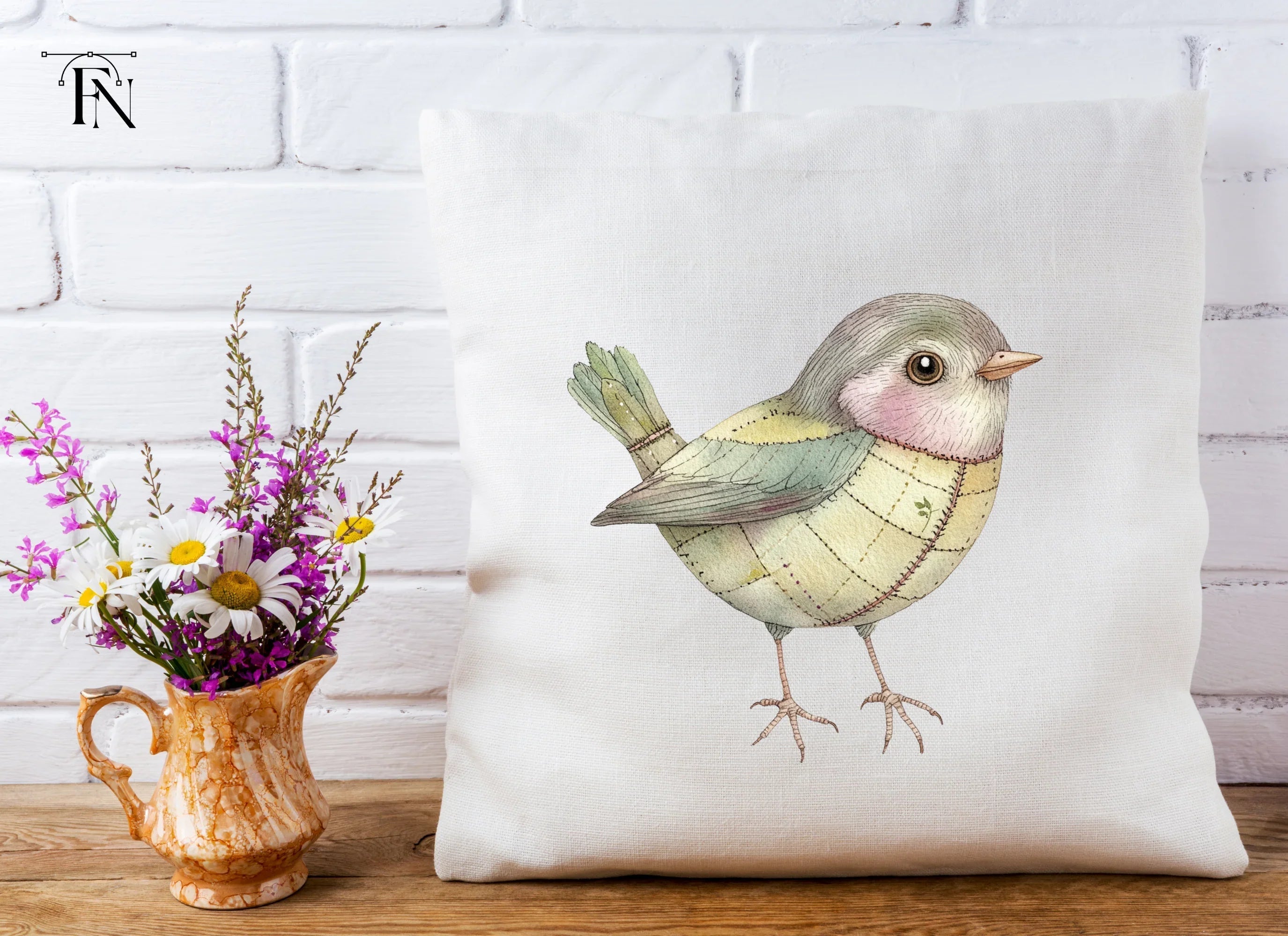 Whimsical Quilted Birds Clipart Bundle