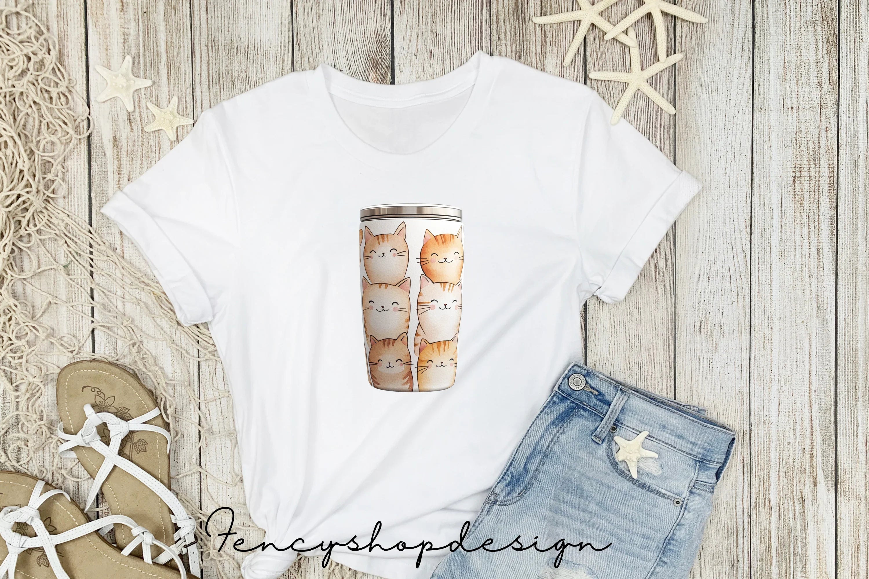 Cute Cat Tumbler Clipart Bundle