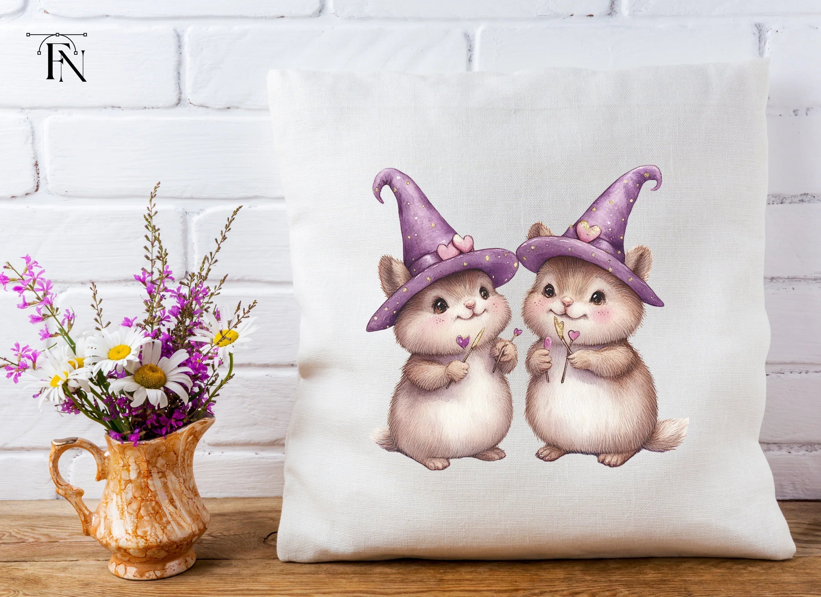 Cute Hamster Witch Clipart Bundle