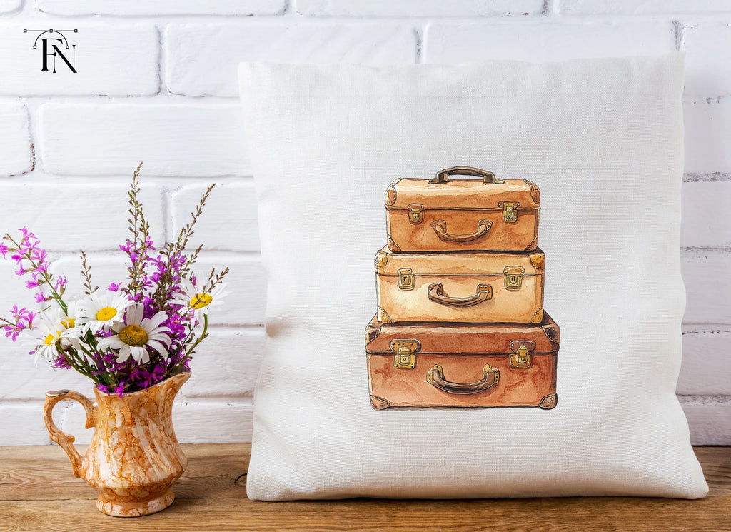 Vintage Suitcase Stack Clipart Bundle