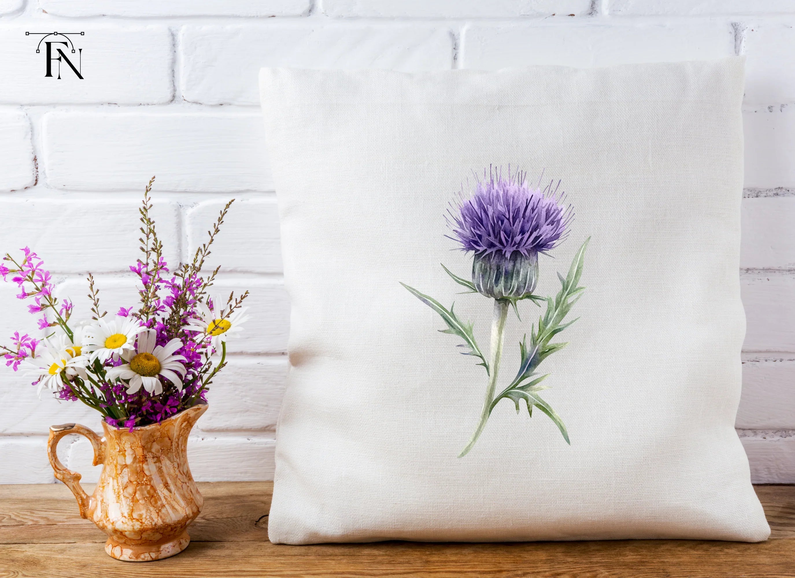 Scottish Thistle Flower Clipart Bundle