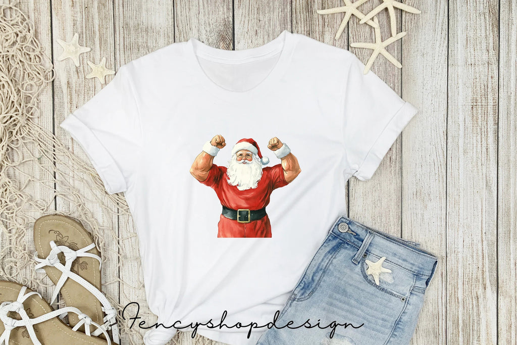 Strong Santa Christmas Holiday Clipart Bundle