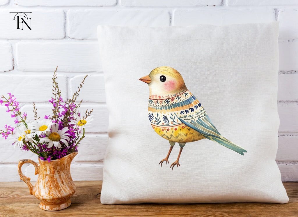 Colorful Folk Bird Clipart Bundle