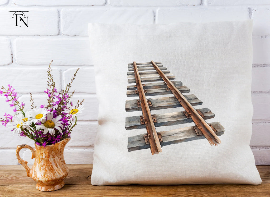 Vintage Train Tracks Clipart Bundle