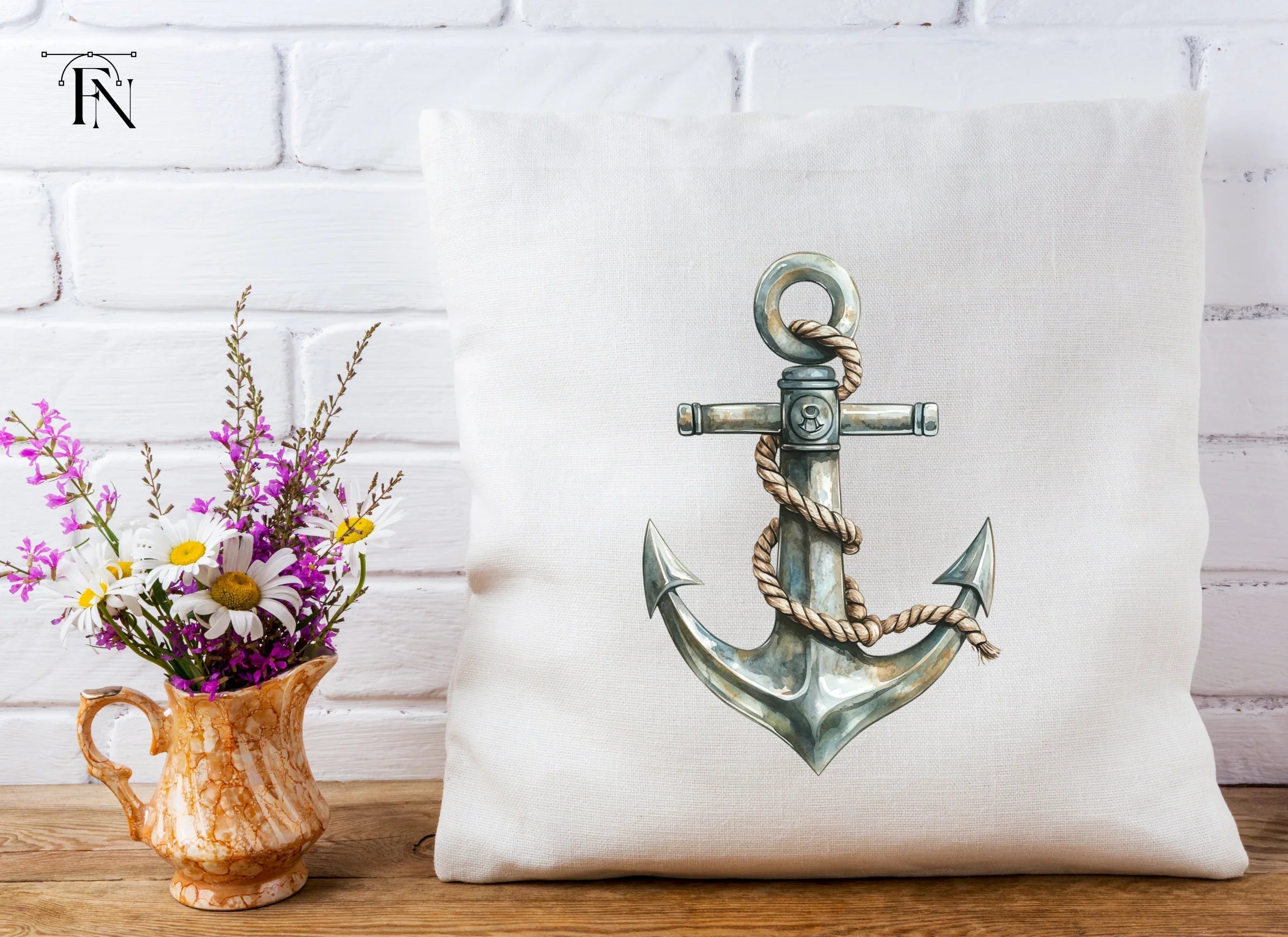 Rope Wrapped Anchor Clipart Bundle