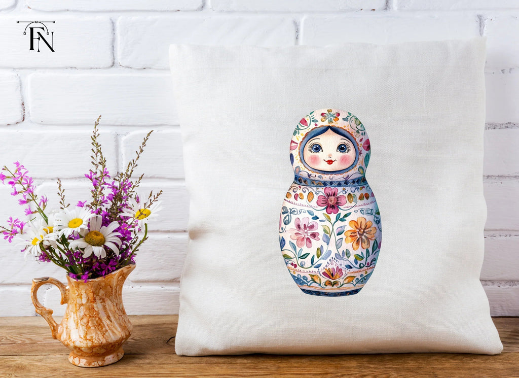 Floral Russian Nesting Dolls Clipart Bundle