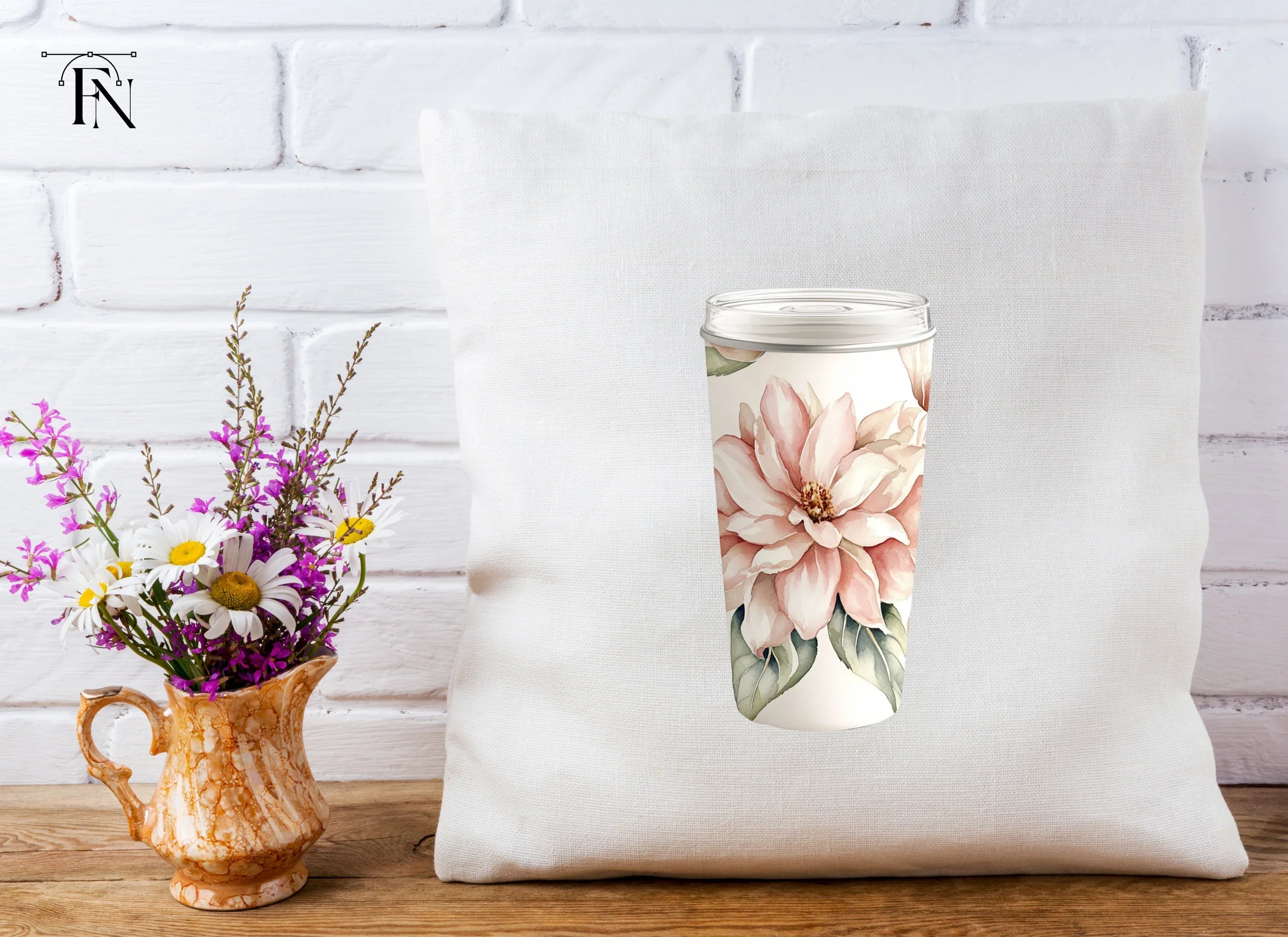 Floral Magnolia Tumbler Clipart Bundle