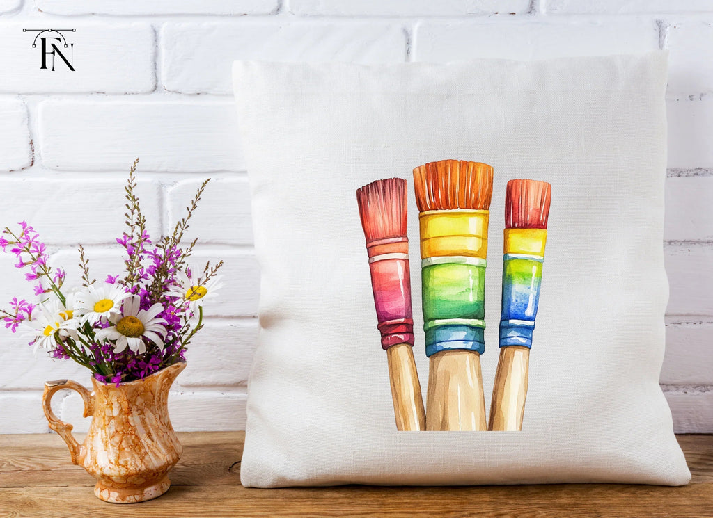 Colorful Paint Brushes Clipart Bundle