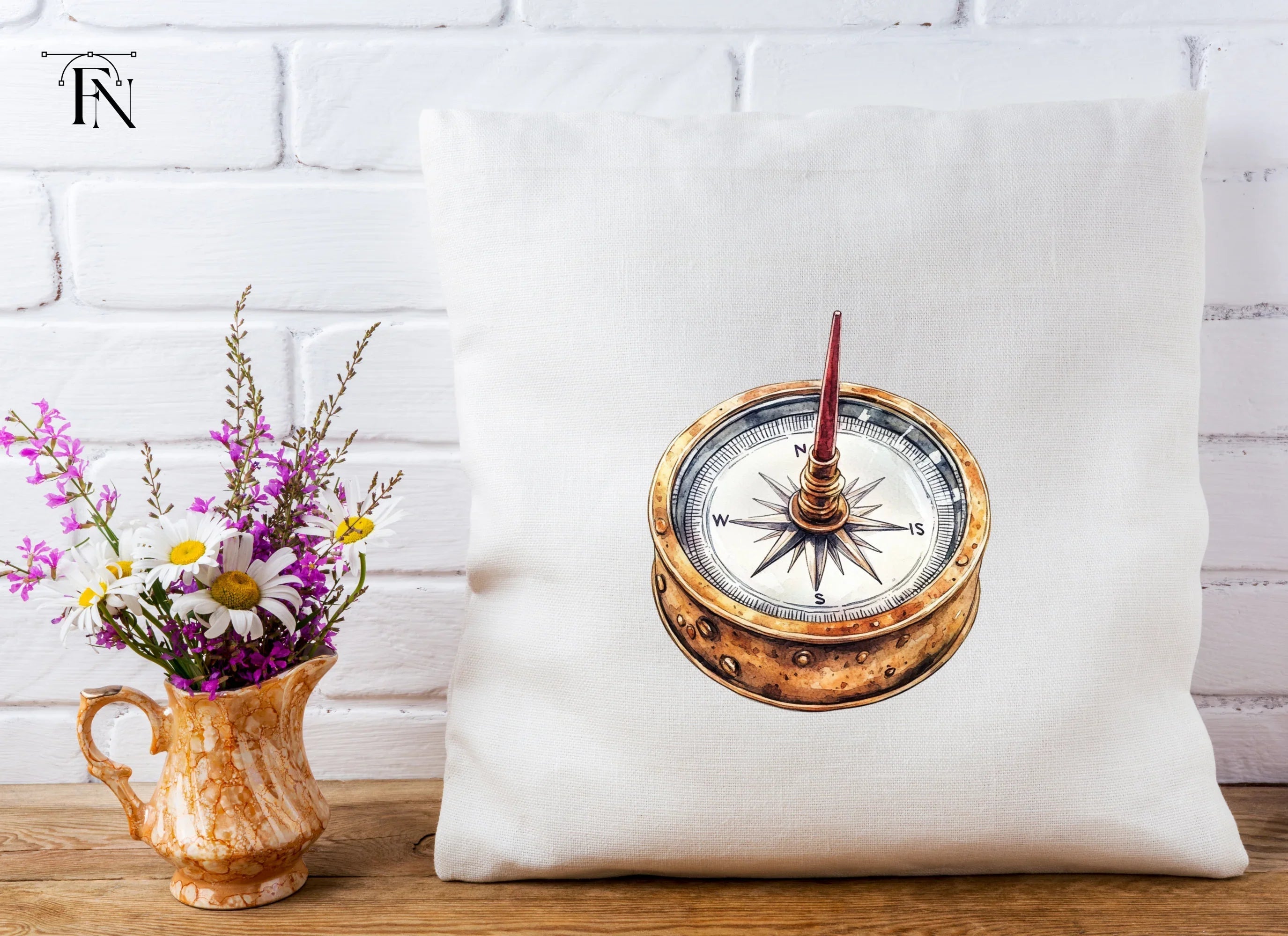 Vintage Compass Clipart Bundle