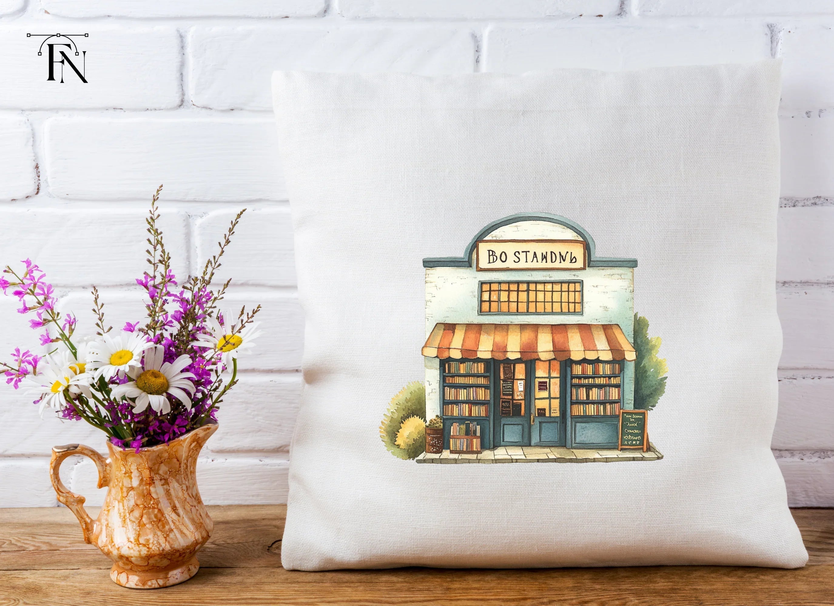 Vintage Bookstore Illustration Clipart Bundle