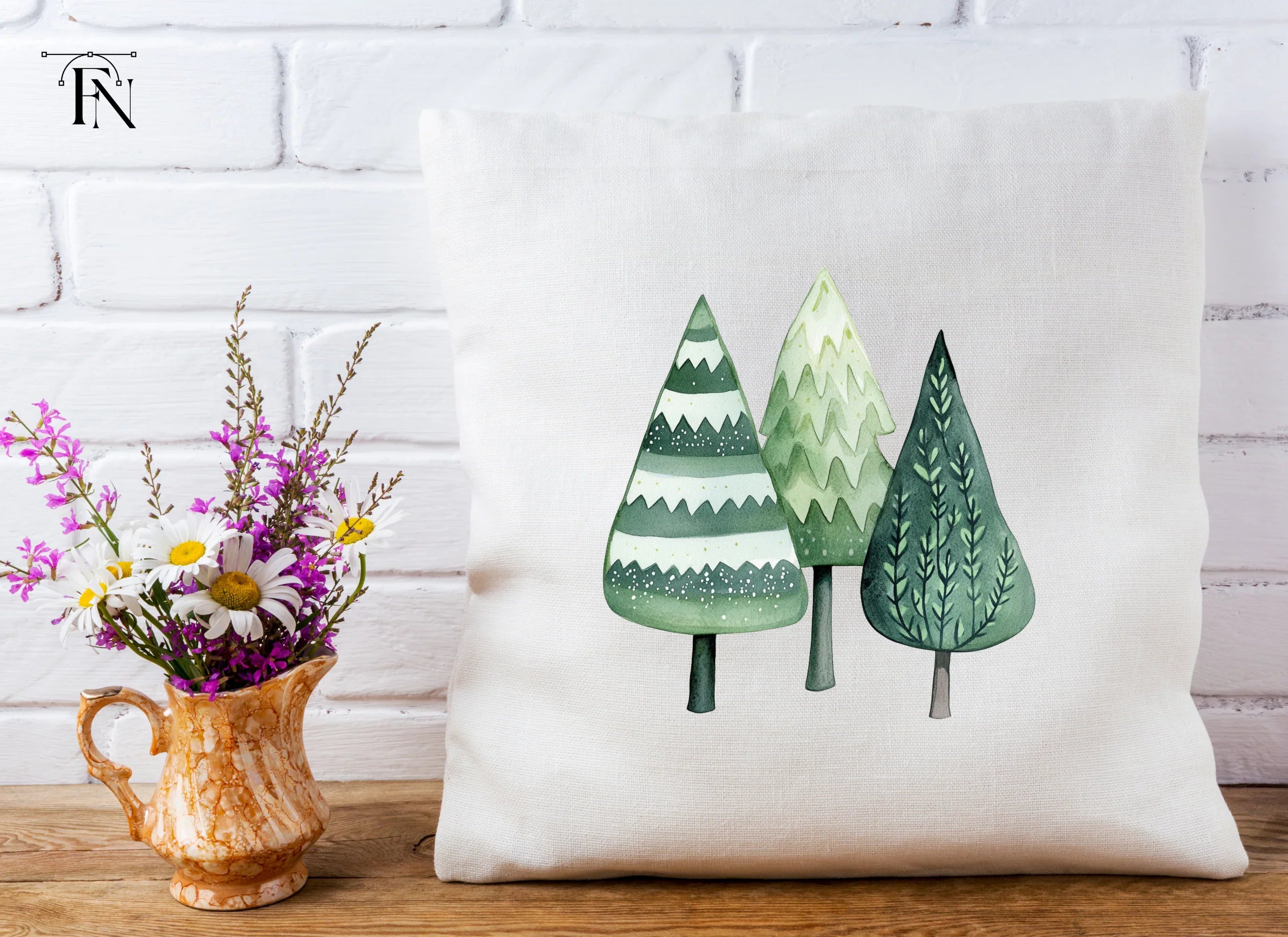 Winter Forest Tree Clipart Bundle