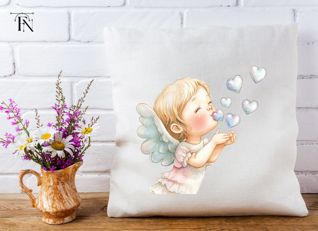 Angels Blowing Heart Bubbles Clipart Bundle