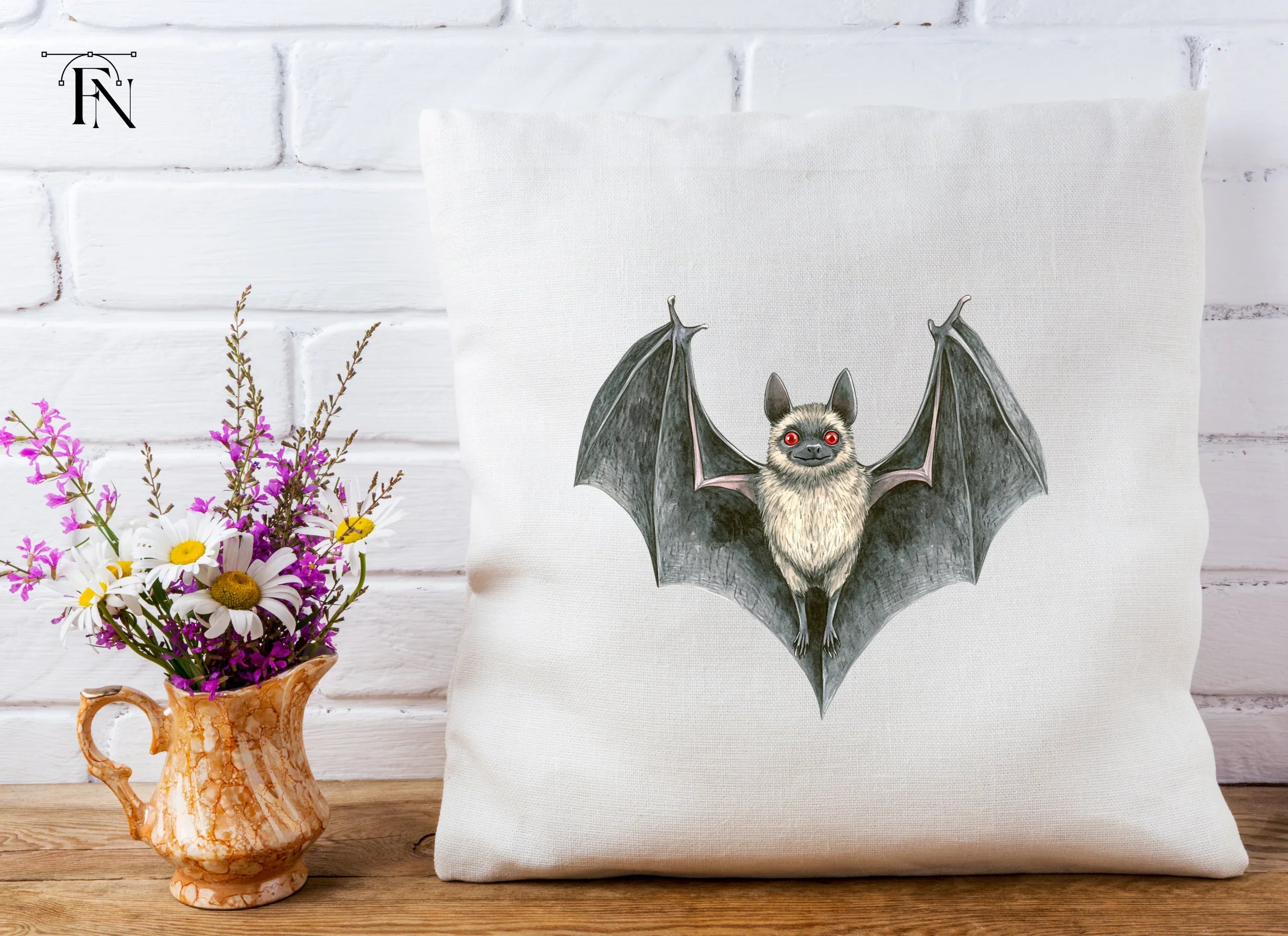 Spooky Bat with Red Eyes Clipart Bundle