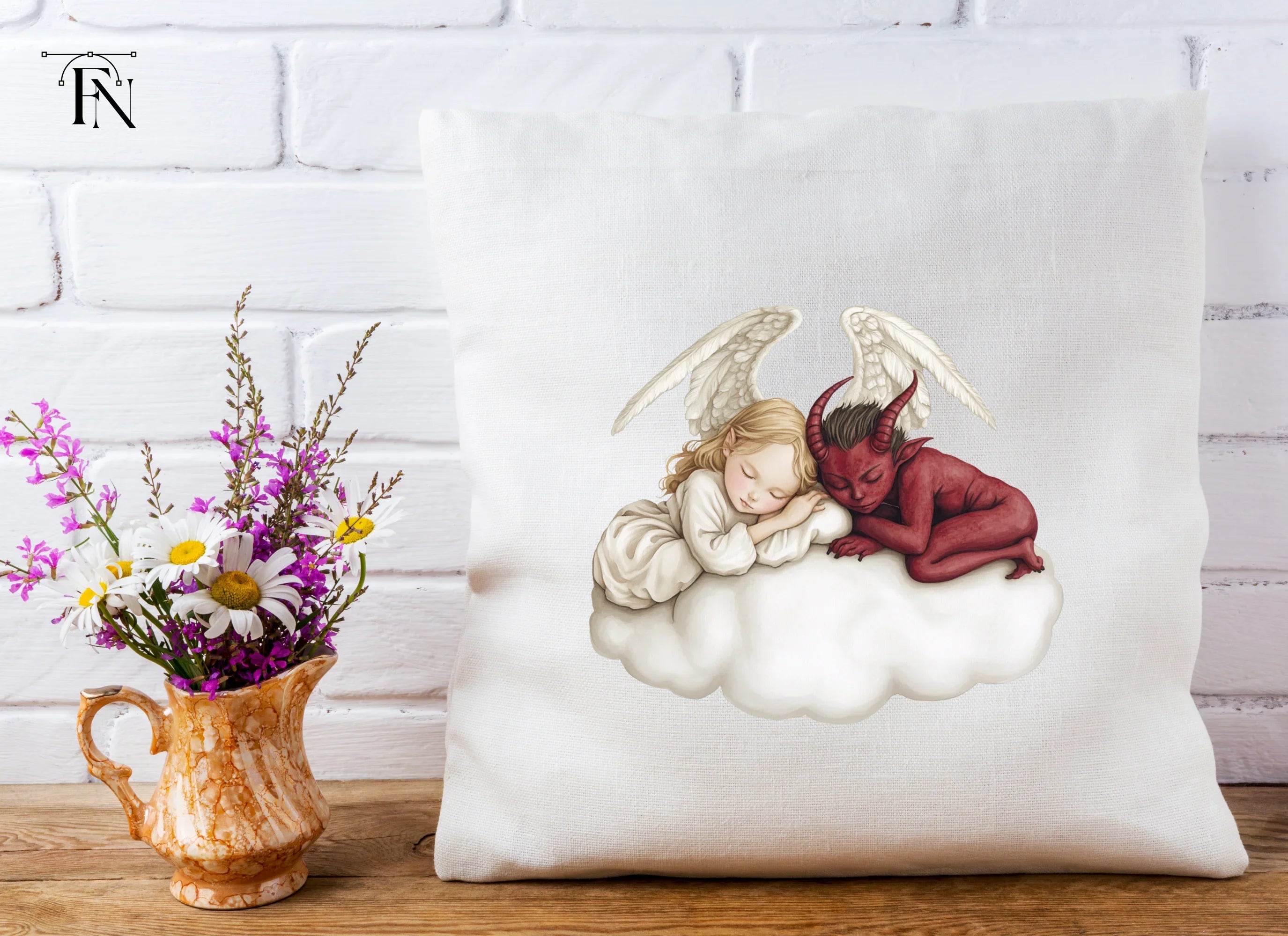 Sleeping Angels and Devils Clipart Bundle