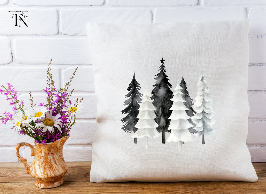 Monochrome Christmas Tree Clipart Bundle