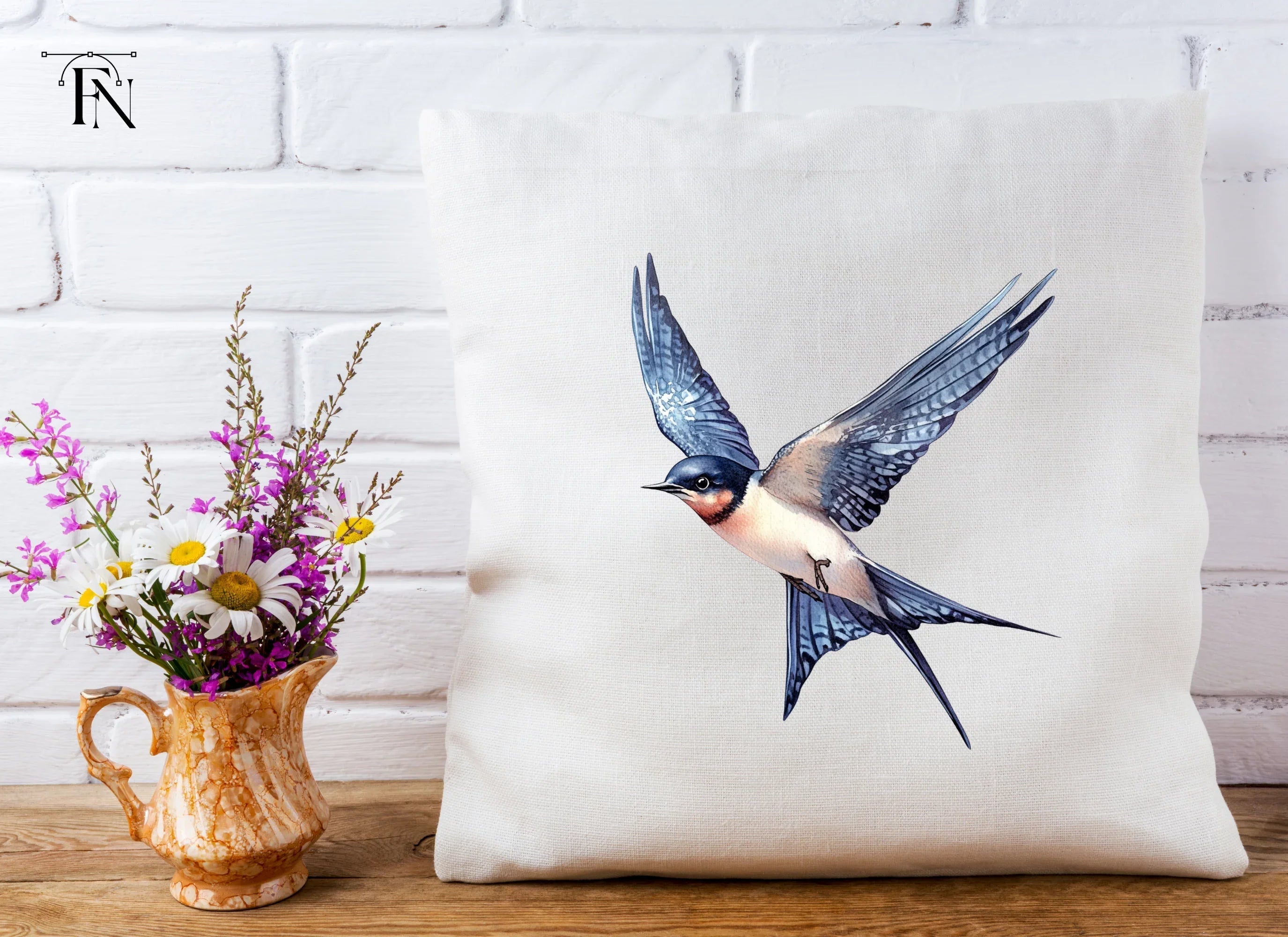Graceful Flying Swallow Clipart Bundle