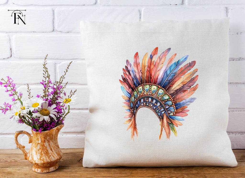 Vibrant Feather Headdress Clipart Bundle