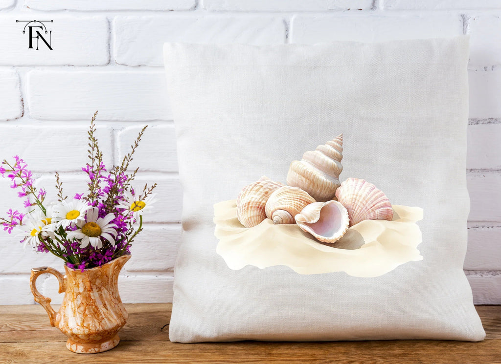 Beautiful Seashells on Sand Clipart Bundle