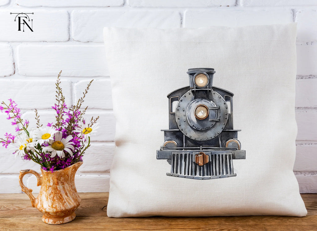Vintage Steam Train Front View Clipart Bundle