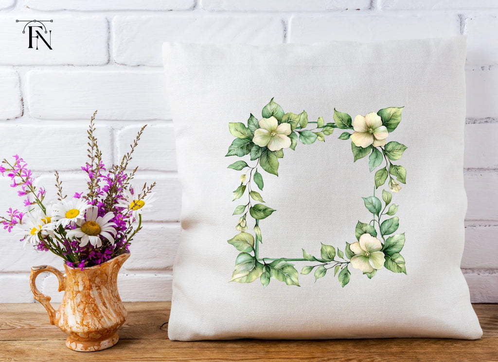 Green Leafy Floral Frames Clipart Bundle