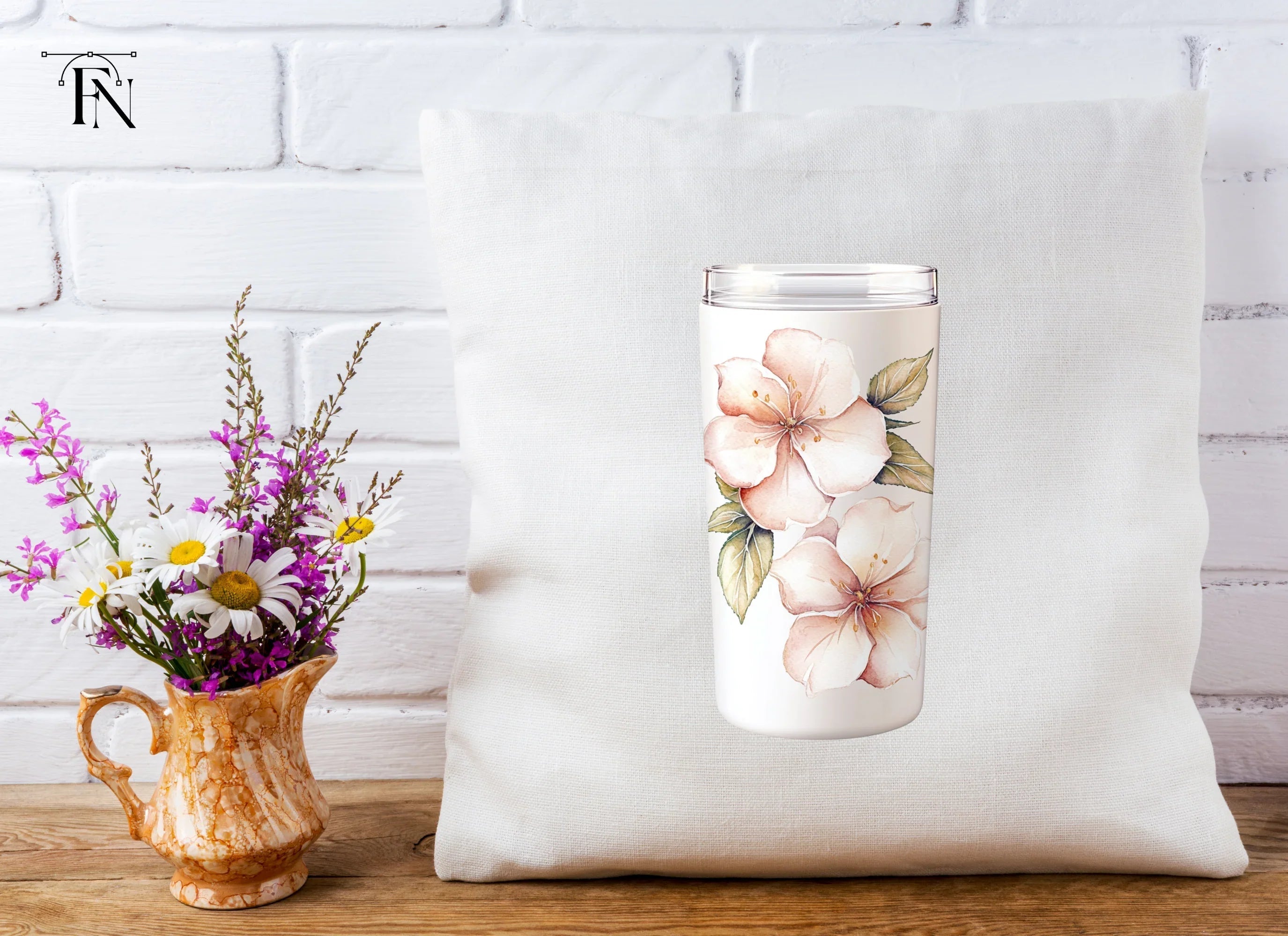 Elegant Floral Tumbler Clipart Bundle