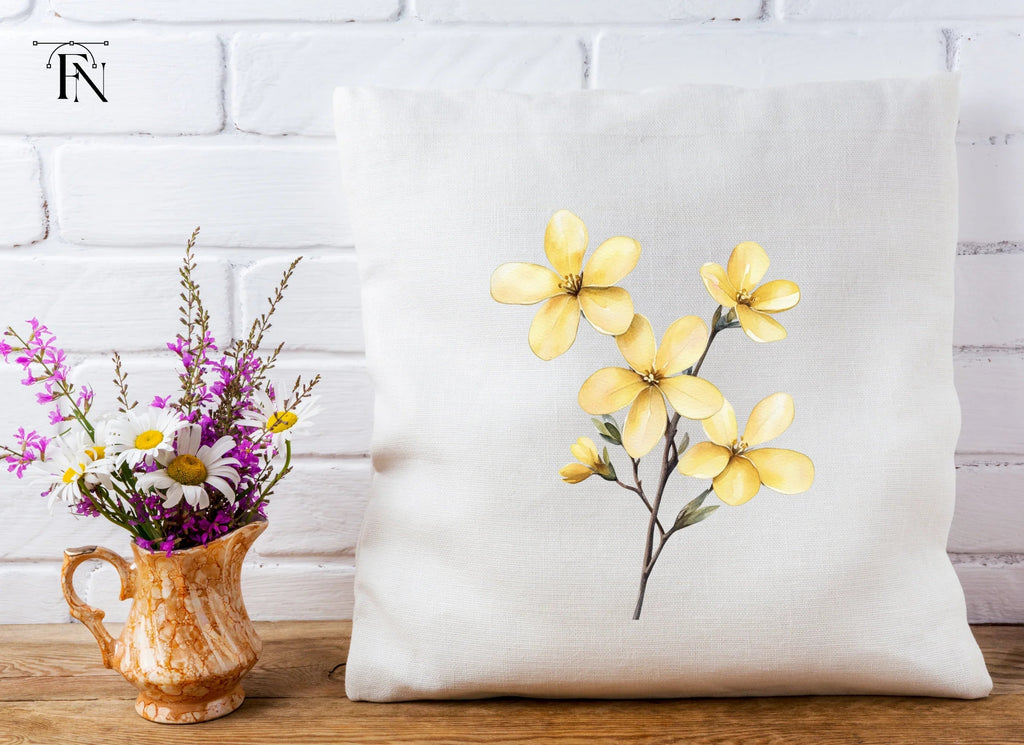 Delicate Yellow Floral Clipart Bundle