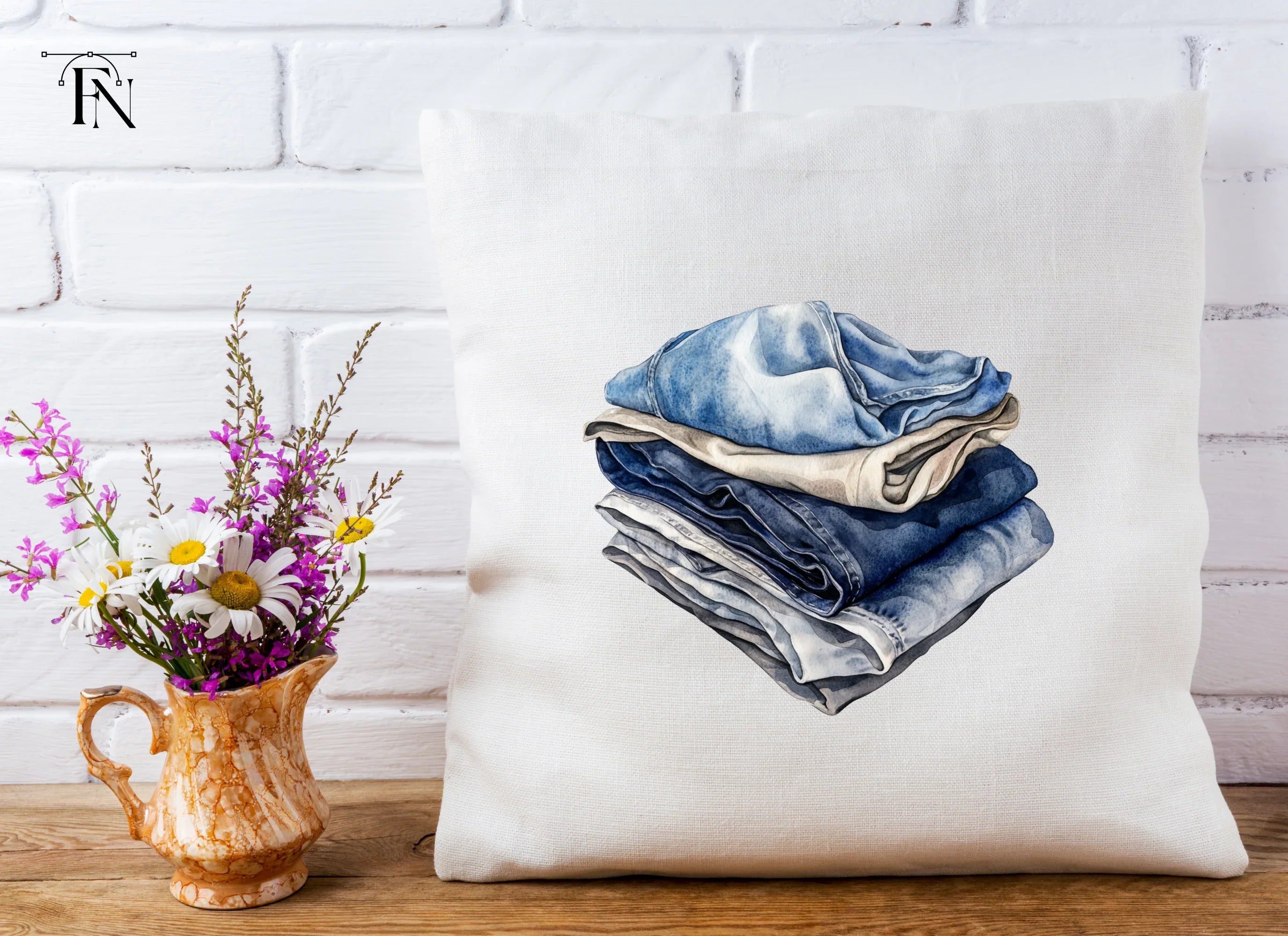 Folded Denim Jeans Clipart Bundle