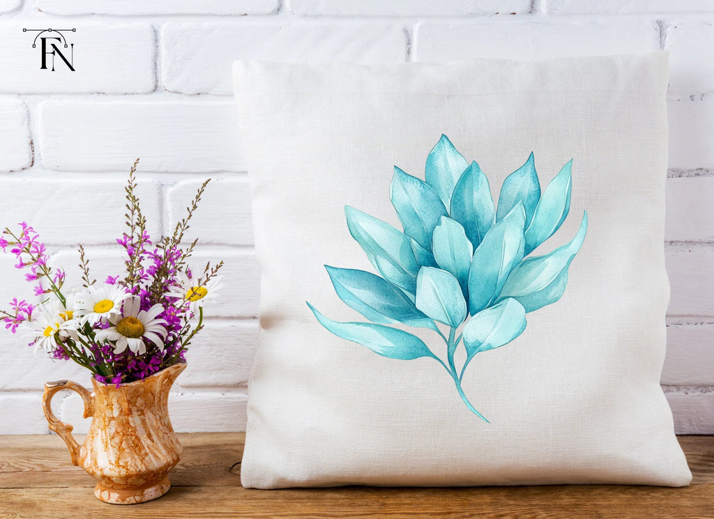 Blue Leaves Branch Clipart Bundle