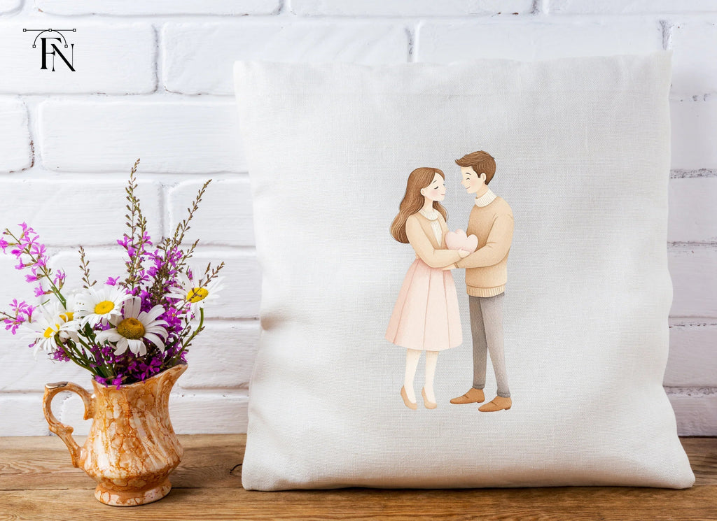 Romantic Couple Embrace Clipart Bundle