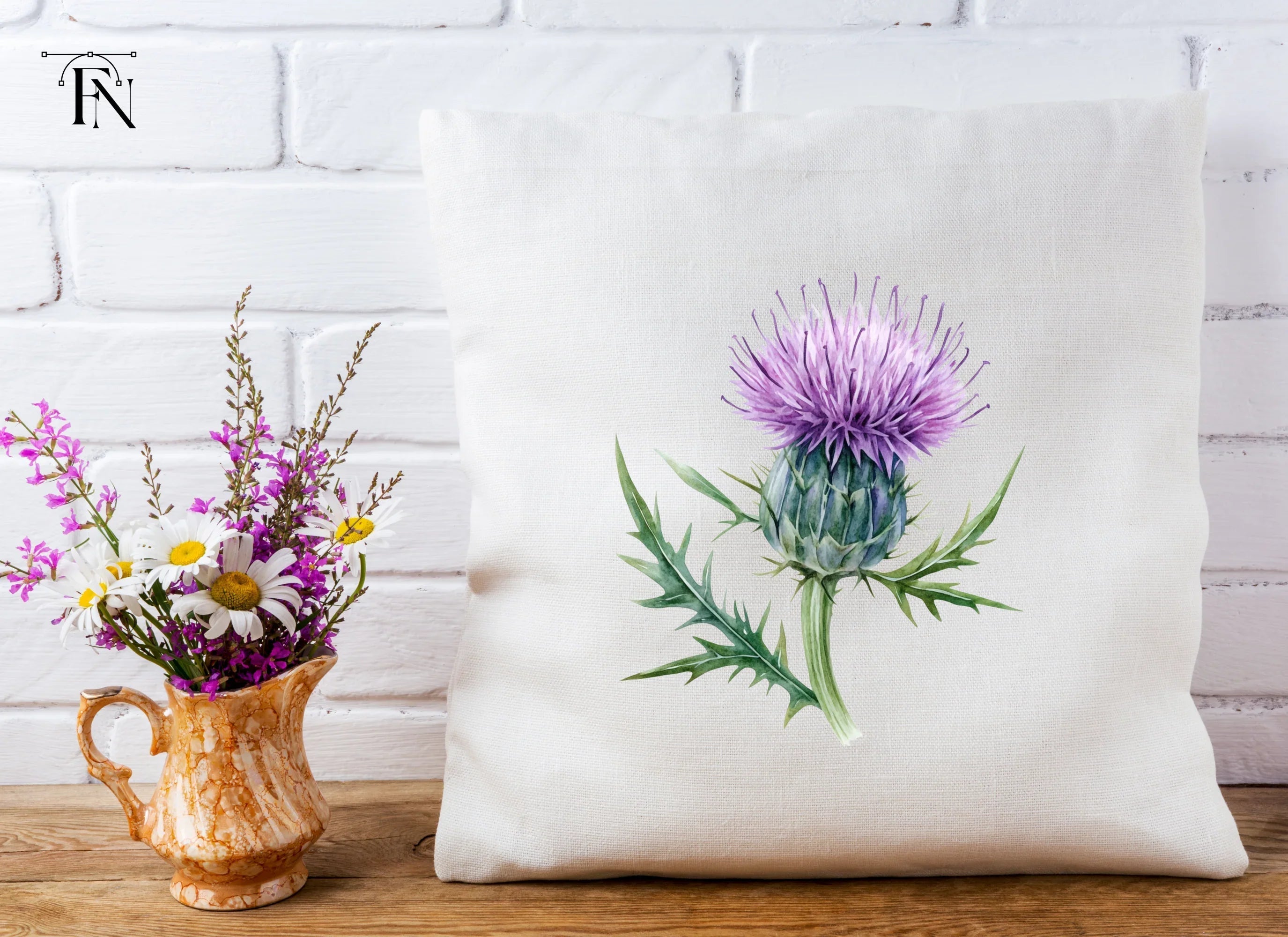 Scottish Thistle Flower Clipart Bundle