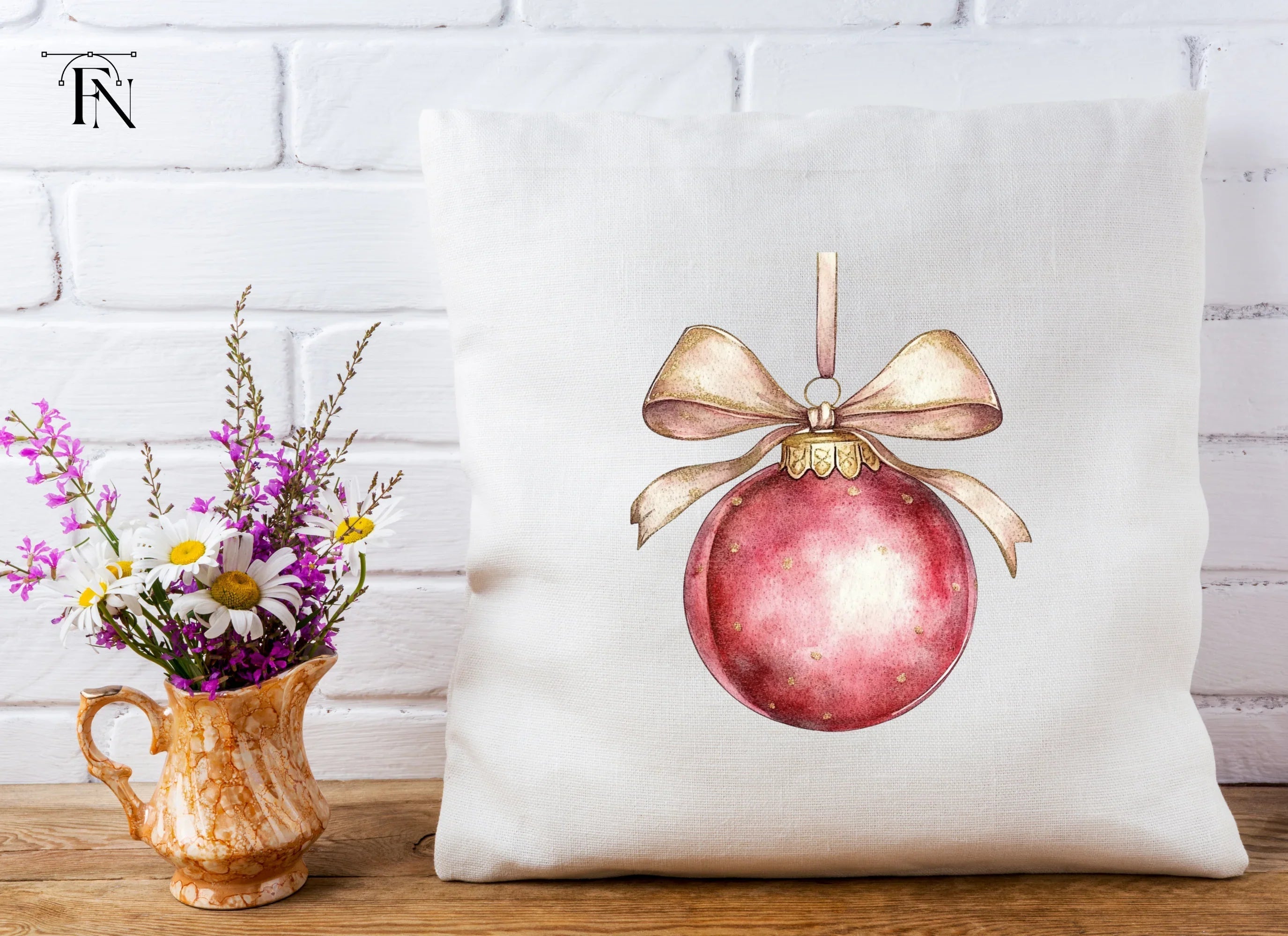 Red Christmas Baubles Clipart Bundle