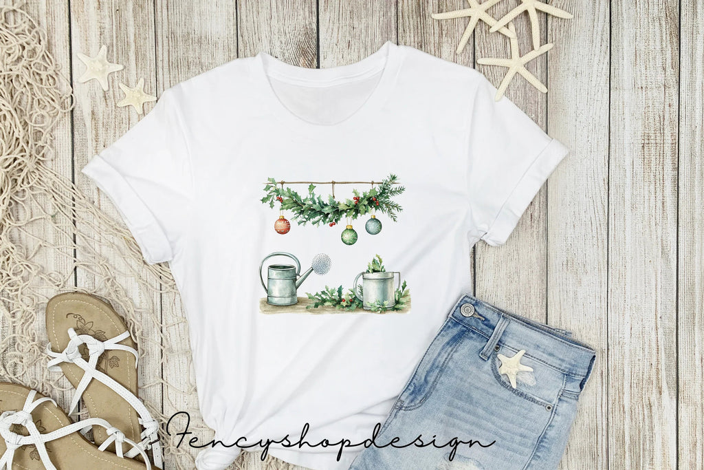 Rustic Christmas Boots Garden Clipart Bundle