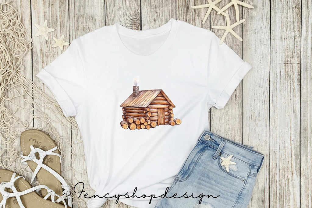Rustic Log Cabin Clipart Bundle