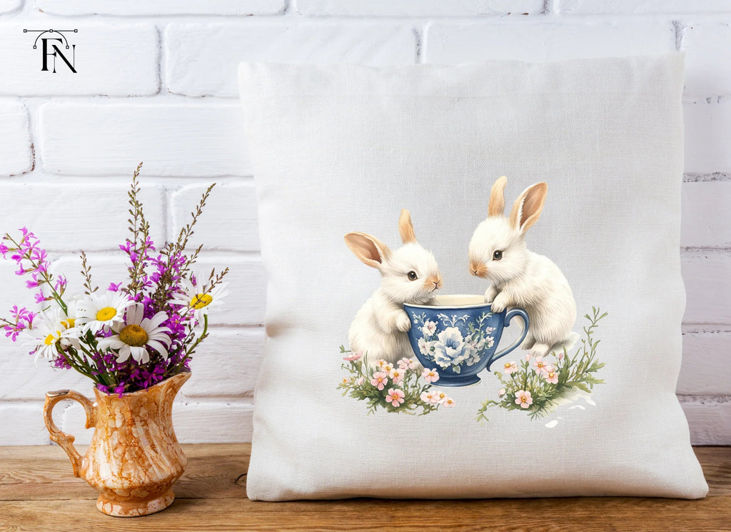 Playful Bunnies and Dandelion Clipart Bundle