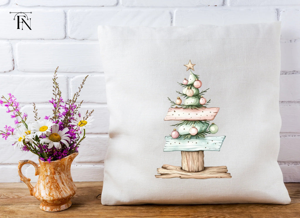 Pastel Christmas Tree Ornaments Clipart Bundle