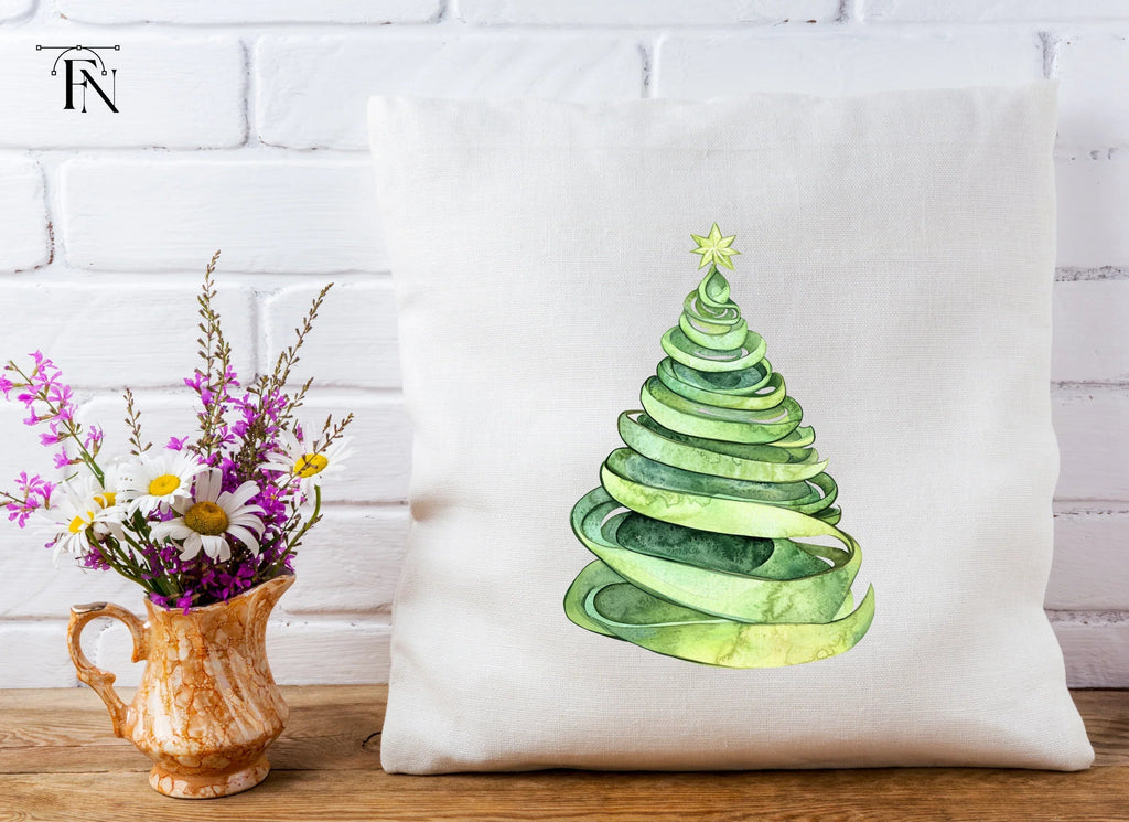 Ribbon Christmas Tree Clipart Bundle