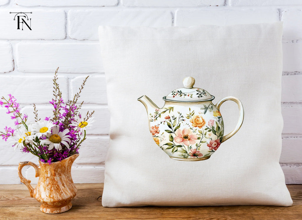 Floral Teapot Clipart Bundle