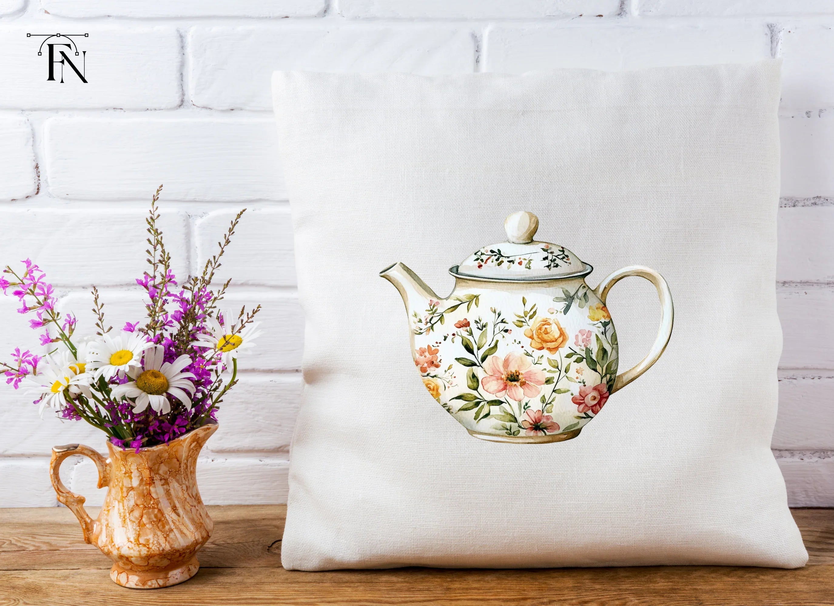 Floral Teapot Clipart Bundle
