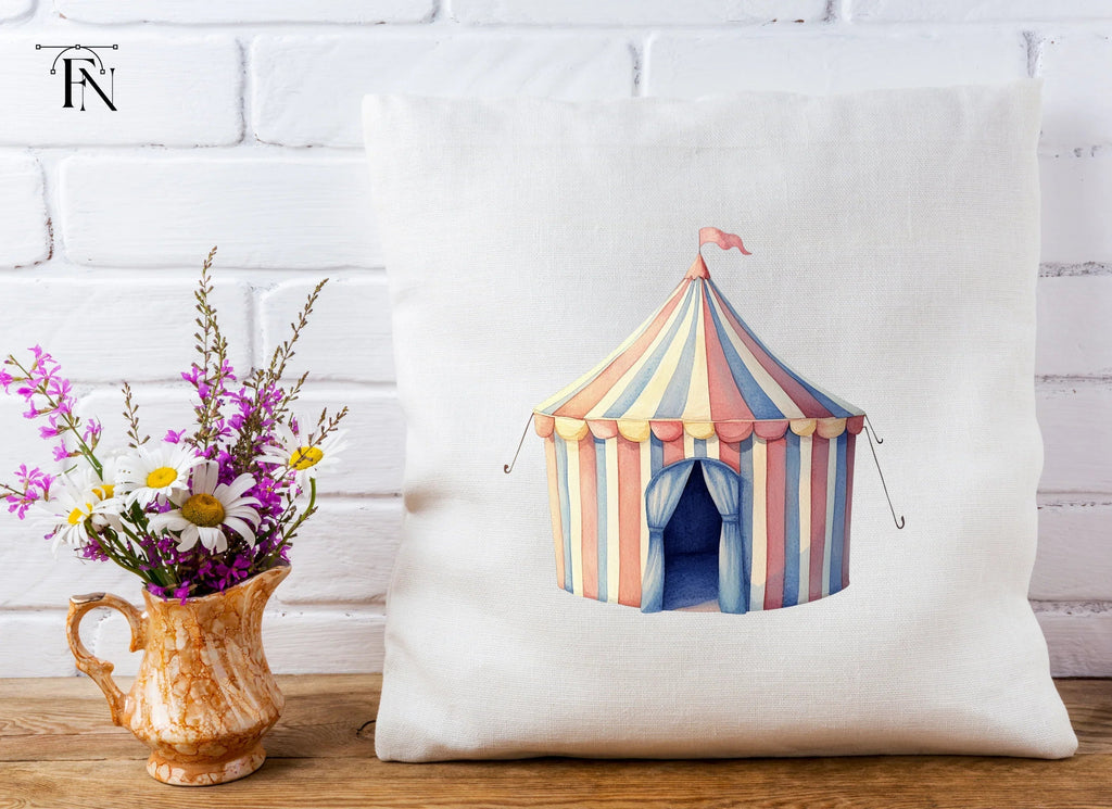 Pastel Circus Tent Clipart Bundle